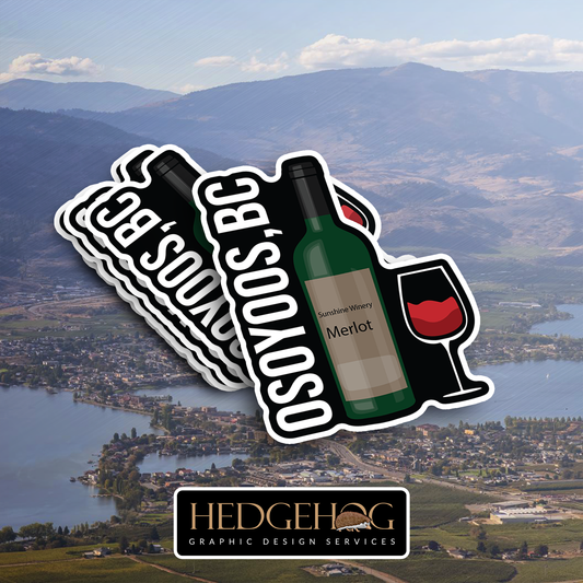 Osoyoos Wine Bottle and Glass (Pack of 25)